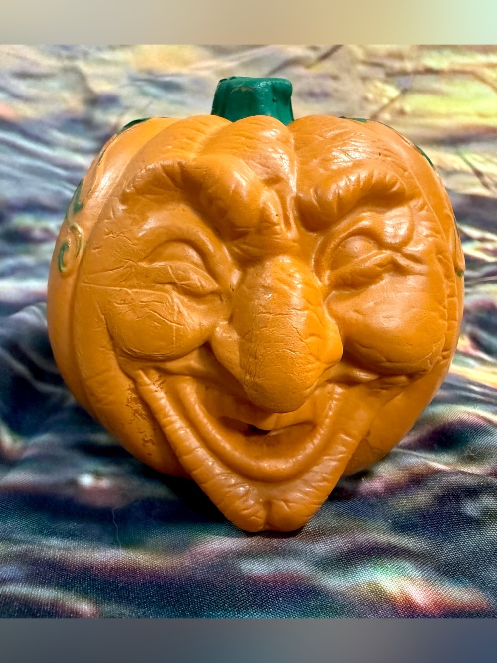 🔥RARE Vintage 1980s Handcrafted For Silvestri Mini Foam Pumpkin Head